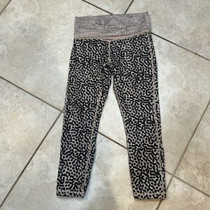 Lululemon Wunder Under Foldover Leopard Dance Leggings M Flawed
